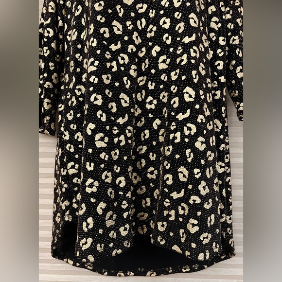 BLACK AND GOLD LEOPARD SHIMMER WEEKENDER TOP SIZE SMALL NEW! - Picture 7 of 14